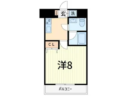 ライジングプレイス金町(1K/11階)の間取り写真