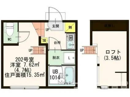 SONNYHOUSE志村坂上(1K/2階)の間取り写真