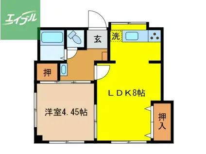 グリーンマンション網場I(1LDK/3階)の間取り写真