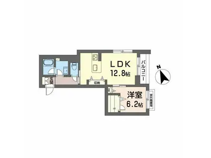 メゾンドノアール(1LDK/3階)の間取り写真