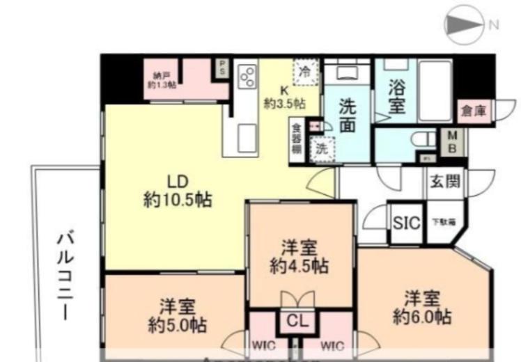 クレアホームズ富山上本町(3LDK/14階)の間取り写真
