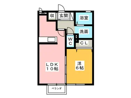 セピアコート(1LDK/2階)の間取り写真