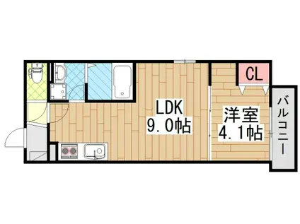 D PORTA NOBLE(1LDK/1階)の間取り写真