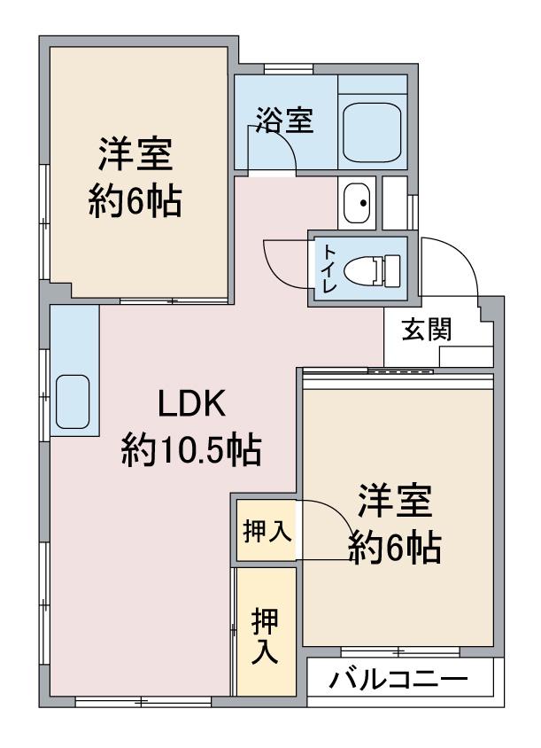 CHOU CHOU一社(2LDK/3階)の間取り写真