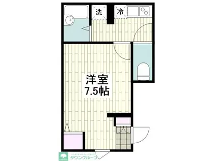 クレストコート南馬込(1K/1階)の間取り写真