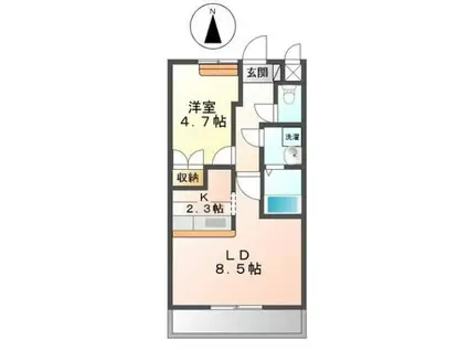 クレールスクエア(1LDK/1階)の間取り写真