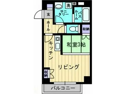 アディオ錦町(1LDK/3階)の間取り写真