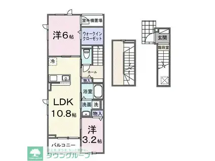 ピースフルIII(2LDK/3階)の間取り写真