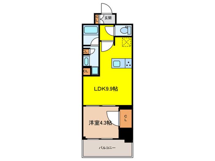 サンウッド東日本橋フラッツ(1LDK/3階)の間取り写真