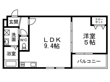 アメニティ高松(1LDK/3階)の間取り写真