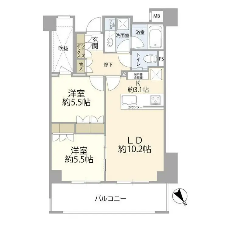 ザ・パークハウス上目黒ピアース 2階階 間取り