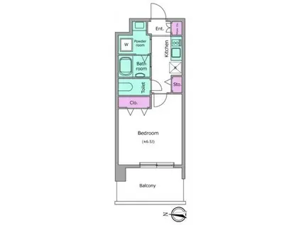 レジディア船橋II(1K/8階)の間取り写真