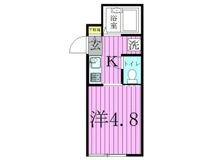 ミレアビターレ北千住(1K/1階)の間取り写真