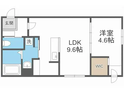 JEEKBLAU美園(1LDK/2階)の間取り写真