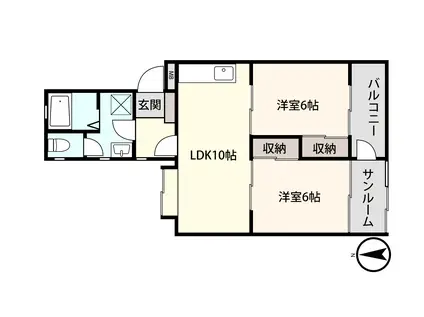 アシスト金沢マンション(2LDK/3階)の間取り写真