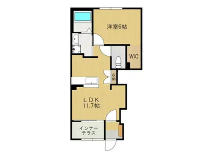 GRANDIR(1LDK/1階)の間取り写真