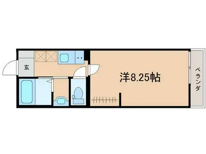 ポミエ・KOKO中倉(1K/2階)の間取り写真