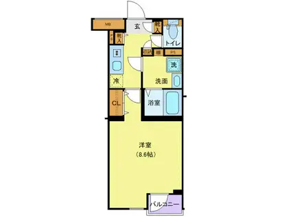 KNOTS東武練馬STA(1K/2階)の間取り写真