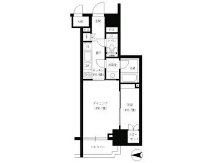 パークキューブ神田(1DK/5階)の間取り写真