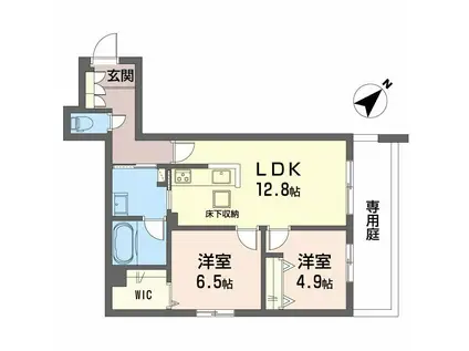 フィグ古江東町(2LDK/1階)の間取り写真