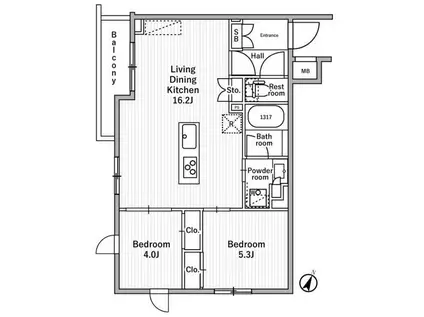 NIDO MOTOHASUNUMA(2LDK/3階)の間取り写真