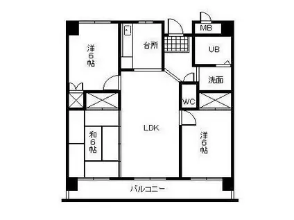 パストラル柳丸 I(3LDK/7階)の間取り写真