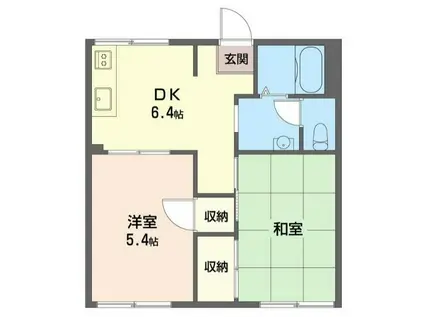メゾン城山(2DK/1階)の間取り写真