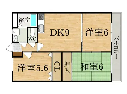 ユーミー八木(3LDK/3階)の間取り写真