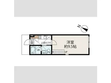 SETI・GORGE 馬場町(1K/1階)の間取り写真