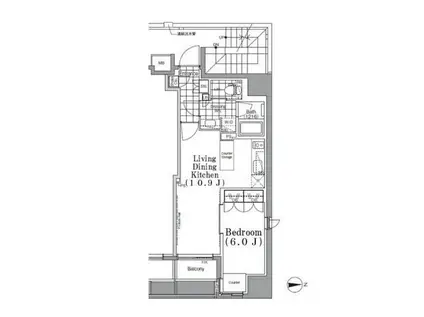 ザ・パークハビオ蔵前 ザ・パークハビオ 蔵前(1LDK/13階)の間取り写真