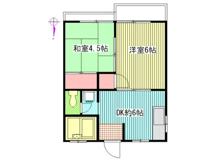 コーポ叶(2DK/2階)の間取り写真