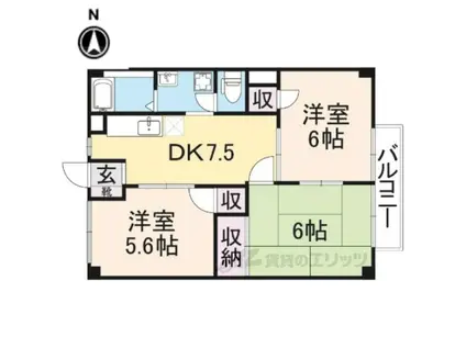 フローレンスハイツ(3DK/2階)の間取り写真