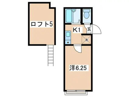 シティハイム大野(1K/1階)の間取り写真