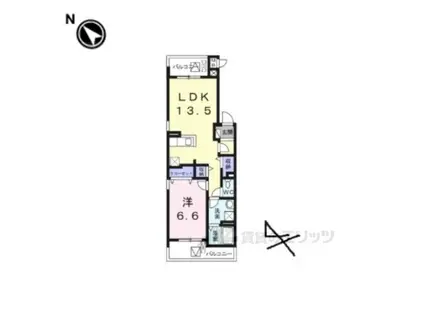 カムリー長洲本通(1LDK/3階)の間取り写真