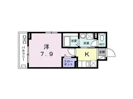 北総線 新柴又駅 徒歩9分 3階建 築3年(1K/2階)の間取り写真