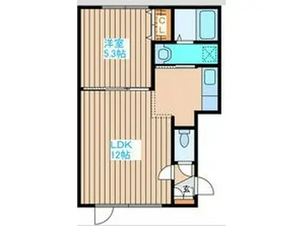 グランメール本郷通B(1LDK/4階)の間取り写真