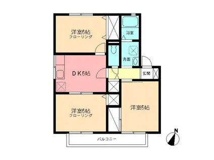 湘南台ビレッジC(3DK/2階)の間取り写真