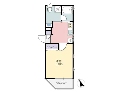 シエロ舞浜(1K/1階)の間取り写真