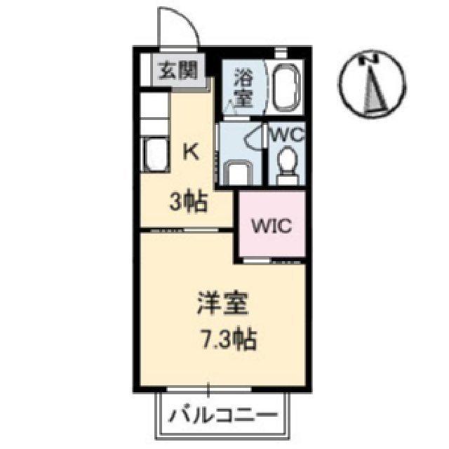 グリーンビュー A棟(1K/2階)の間取り写真