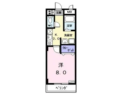 メゾン オリーブ(1K/2階)の間取り写真