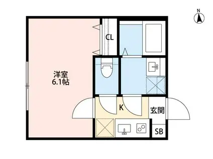 CRASTINE西馬橋1丁目(1K/1階)の間取り写真