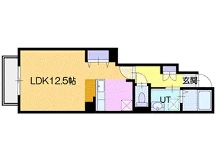 アントレ・ボヌール(ワンルーム/1階)の間取り写真