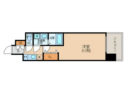 レオンコンフォート難波南II(1K/8階)の間取り写真