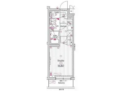ガーラ・ヒルズ武蔵小山(1K/1階)の間取り写真
