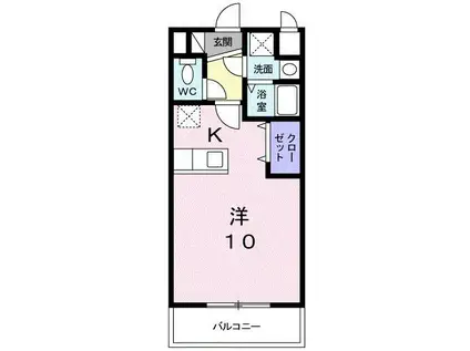 クリアネス(ワンルーム/1階)の間取り写真