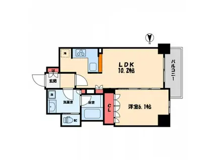 リーガル南久宝寺(1LDK/8階)の間取り写真