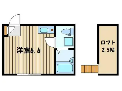 レイク・ローズ(ワンルーム/2階)の間取り写真