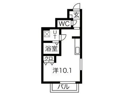 LEBEL TWEE(ワンルーム/1階)の間取り写真