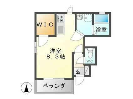 ハレルヤSHOJI(ワンルーム/1階)の間取り写真