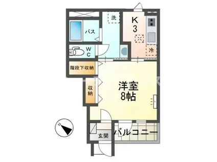 サンコート(1K/1階)の間取り写真